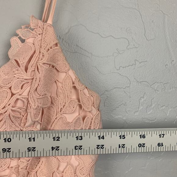 Bardot Botanica Lace Dress Womens Size 6 Pink Sleeveless Sheath Dress Wedding - Picture 7 of 11